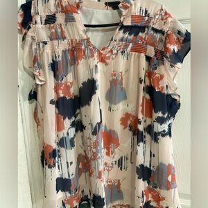 Unbranded boutique salmon navy top 2x